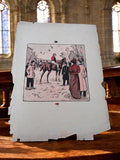 Illustration militaire humoristique Grass-Mick début XXe, cavaliers, scène éques