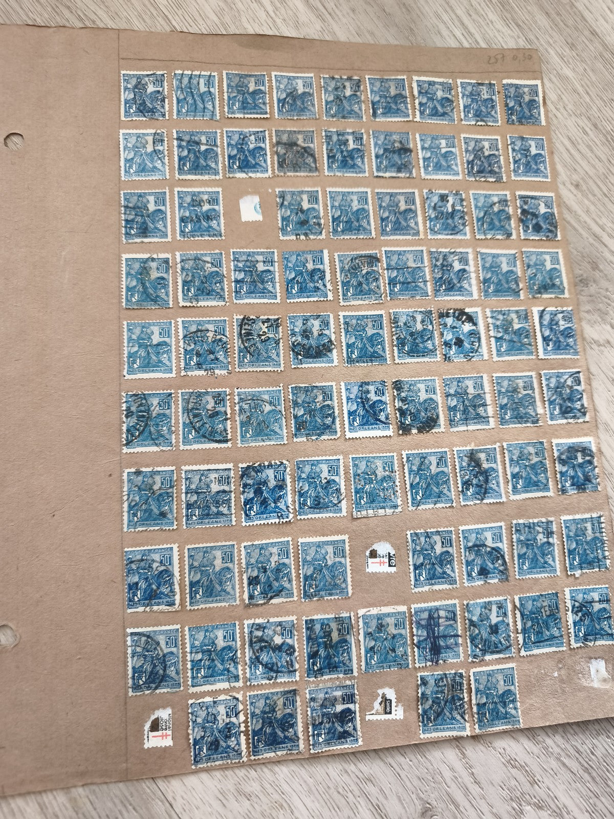 Gros lot ancien timbres d?étude Marianne bleus 50c France philatélie collection