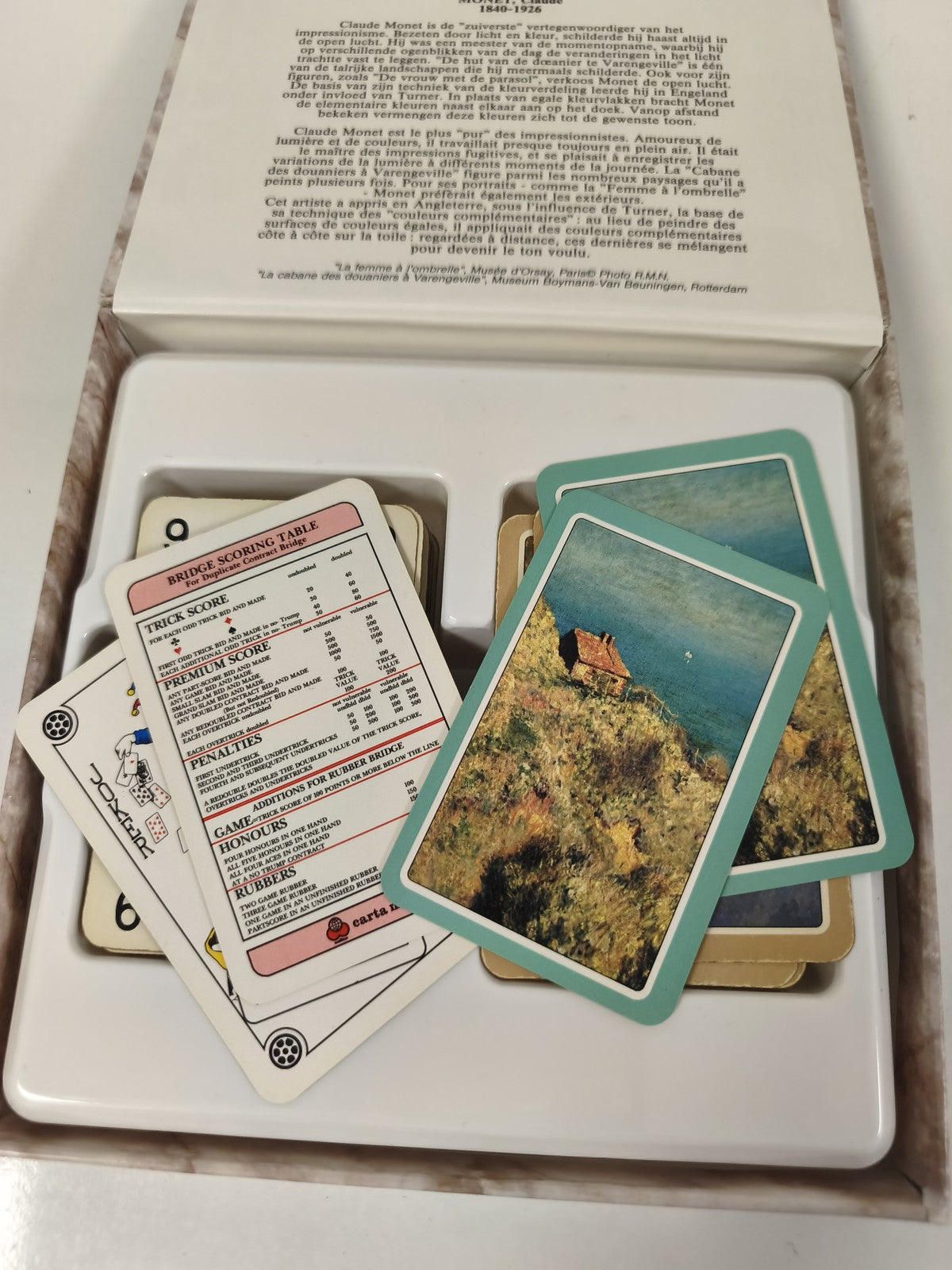 Jeu de cartes vintage Monet coffret Carta Mundi 2 jeux bridge illustrés