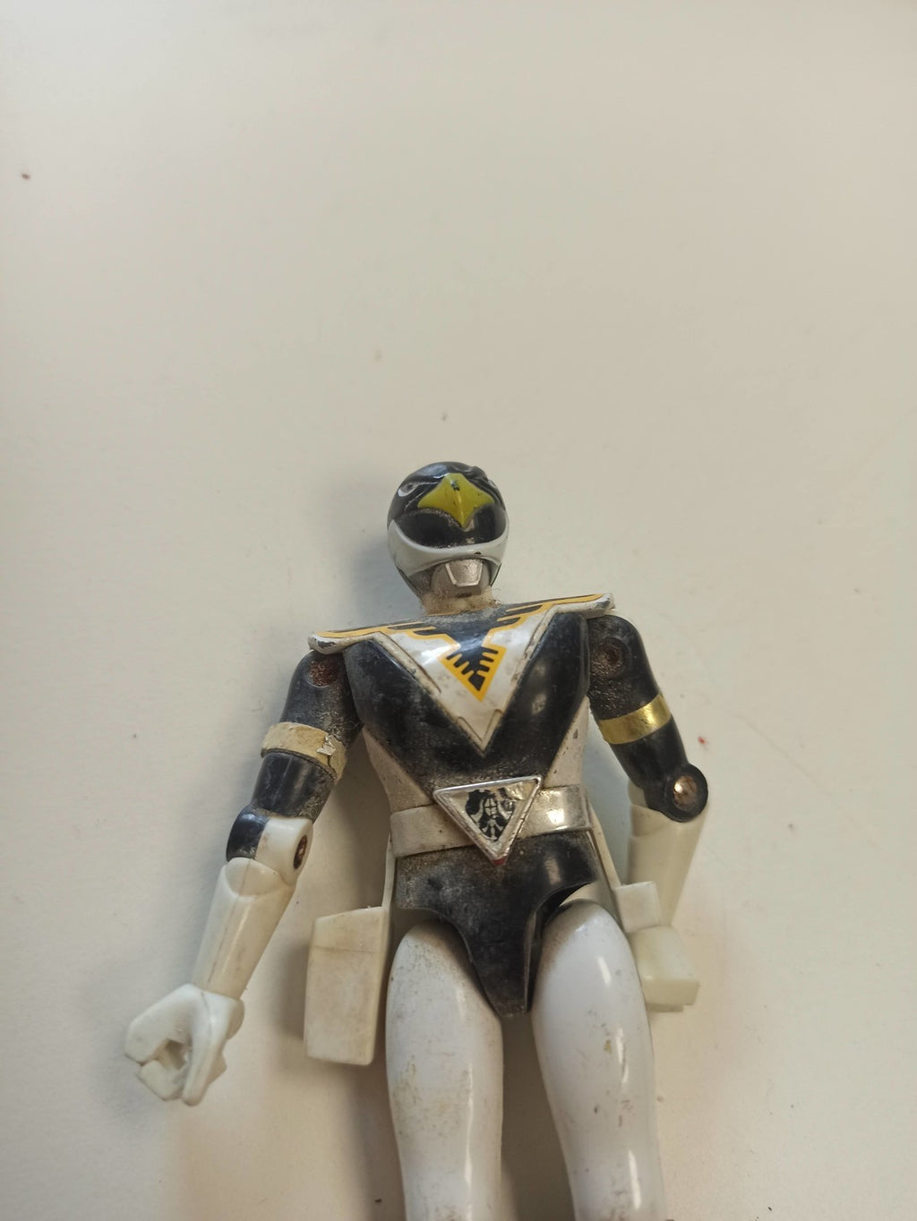 Figurine vintage Torijin Jetman Sentai Chogokin noir blanc ancien jouet rétro