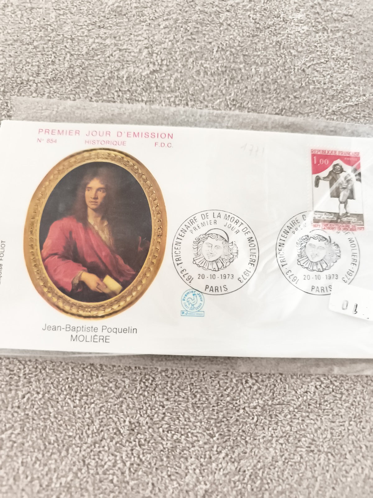 Lettre FDC Molière 1973 Premier Jour émission historique philatélie France