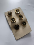 Boutons anciens dorés motif lyre baroque lot 6 neufs vintage costume veste