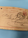 Ancienne enveloppe oblitérée fin XIXe philatélie Allemagne Marseille (Ref 9)