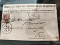 Lettre ancienne Italie Gaz Électricité 1898 cachet Venise Troyes philatélie rare