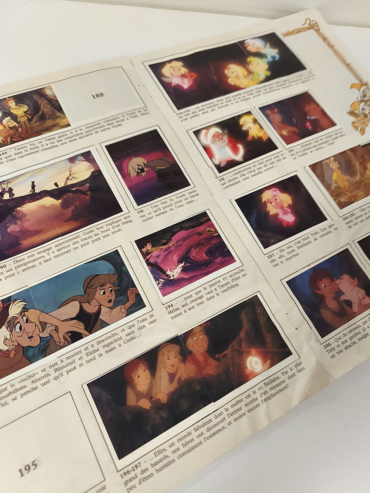 Vintage album Panini Taram et le Chaudron Magique incomplet Disney 1985