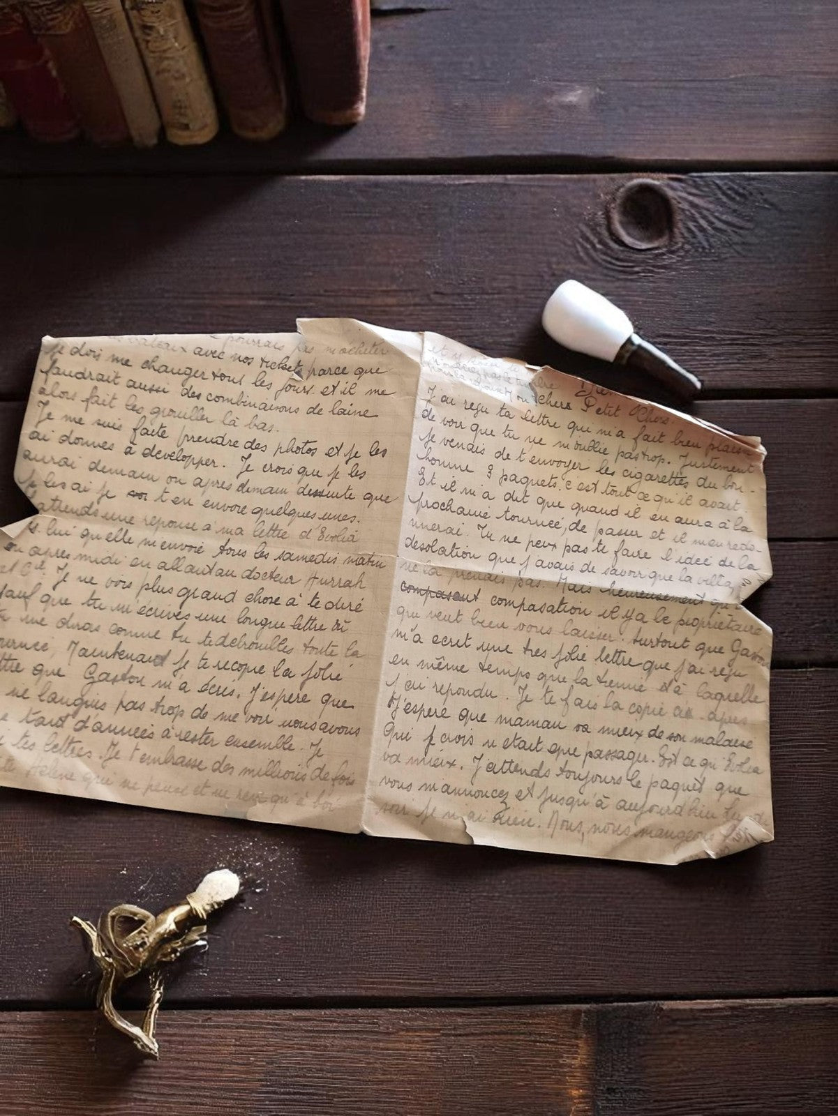 Lettre manuscrite ancienne 1940 Guerre Vie quotidienne vintage papier