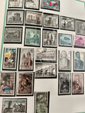 Timbres Espagne anciens illustrés monuments, personnages, lot philatélie