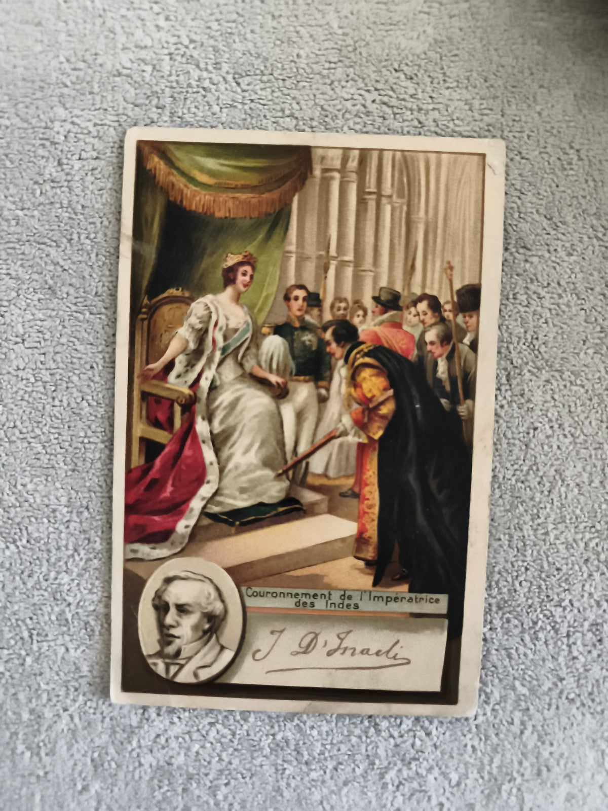 Carte illustrée philatélie Couronnement Impératrice des Indes D'Israeli