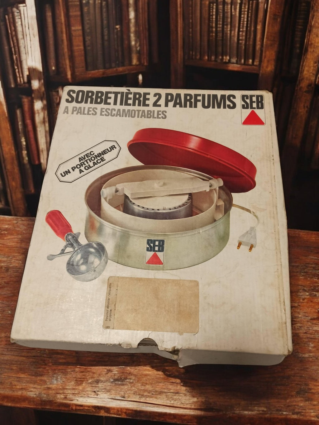 Sorbetière vintage SEB 2 parfums à pales escamotables rétro, appareil à glace