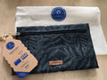 Pochette avant Cabaia motif feuillage noir 24 cm neuve zip accessoire