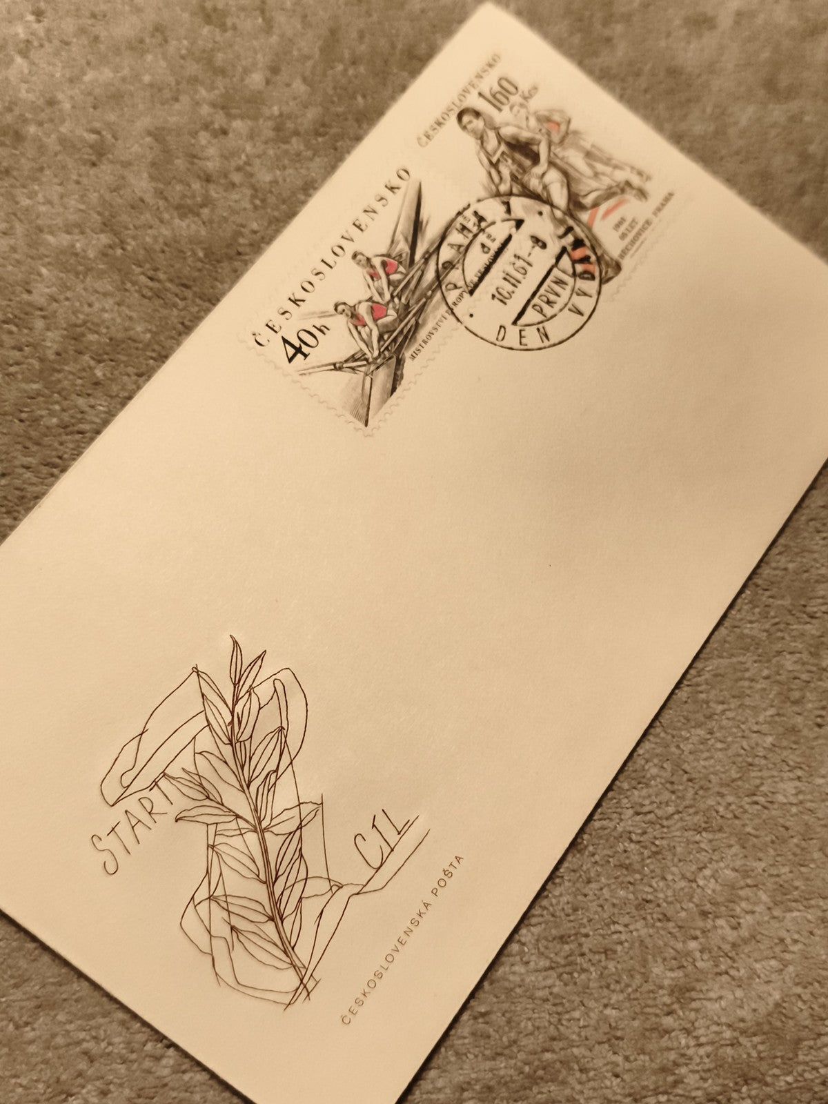 Lettre premier jour Tchécoslovaquie 1974 timbres sport ČESKOSLOVENSKO philatélie