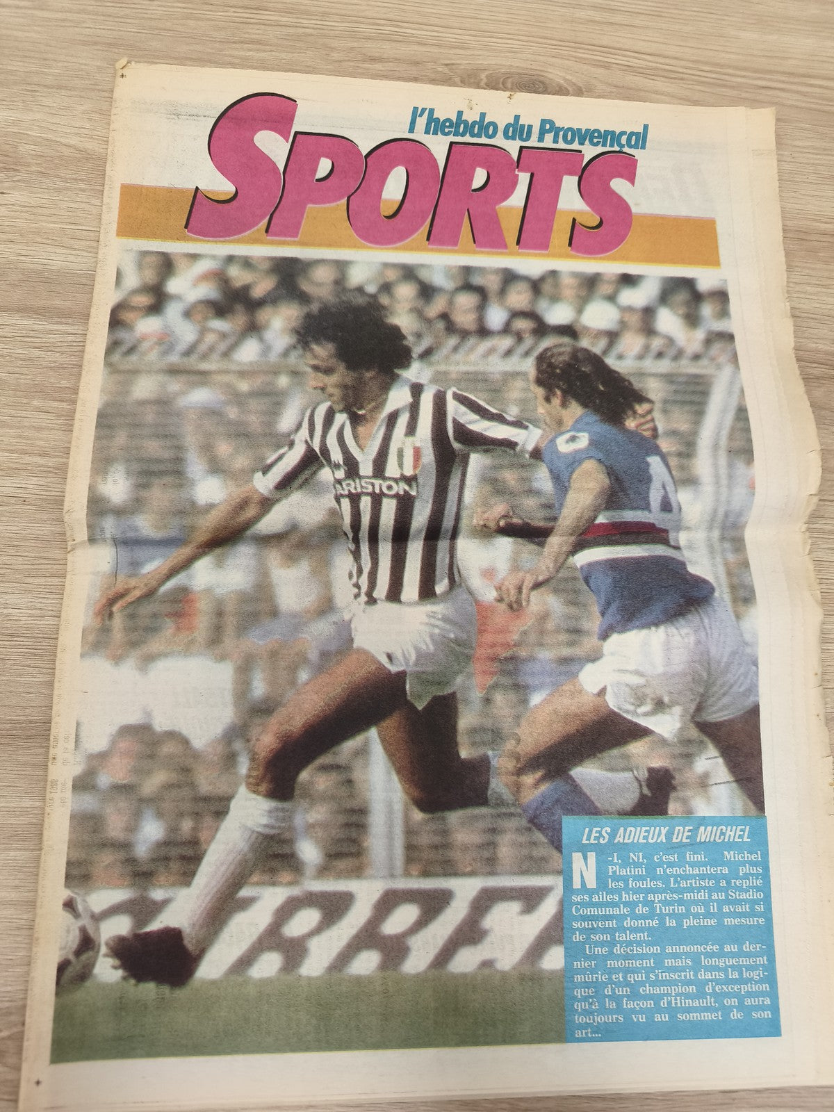 Ancien journal football l?Hebdo du Provençal OM Platini vintage années 80