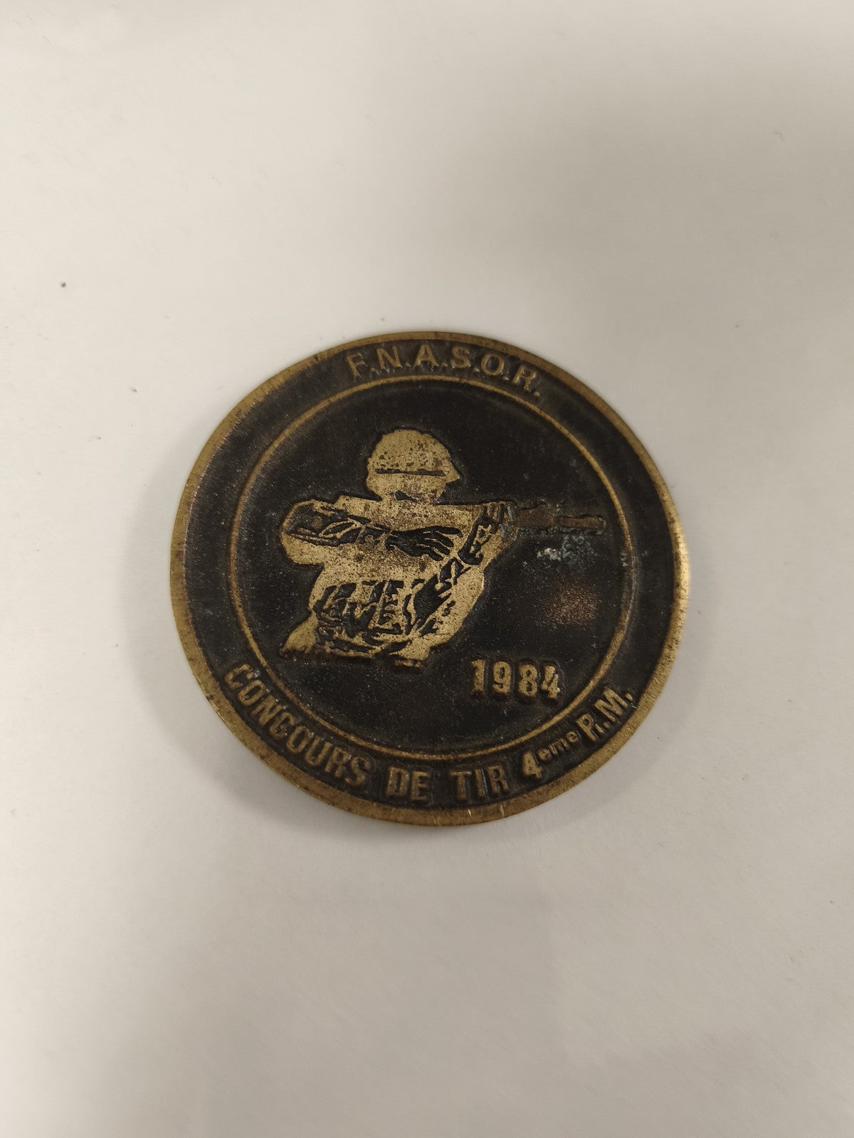 Médaille ancienne FNASOR tir sportif 1984 vintage concours collection rétro