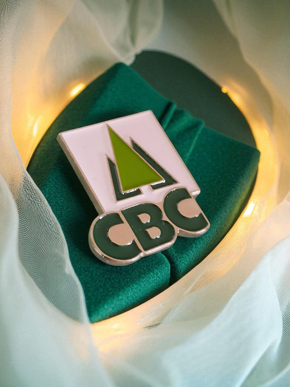 Pin's publicitaire CBC émail vintage rétro vert logo années 80-90 rare