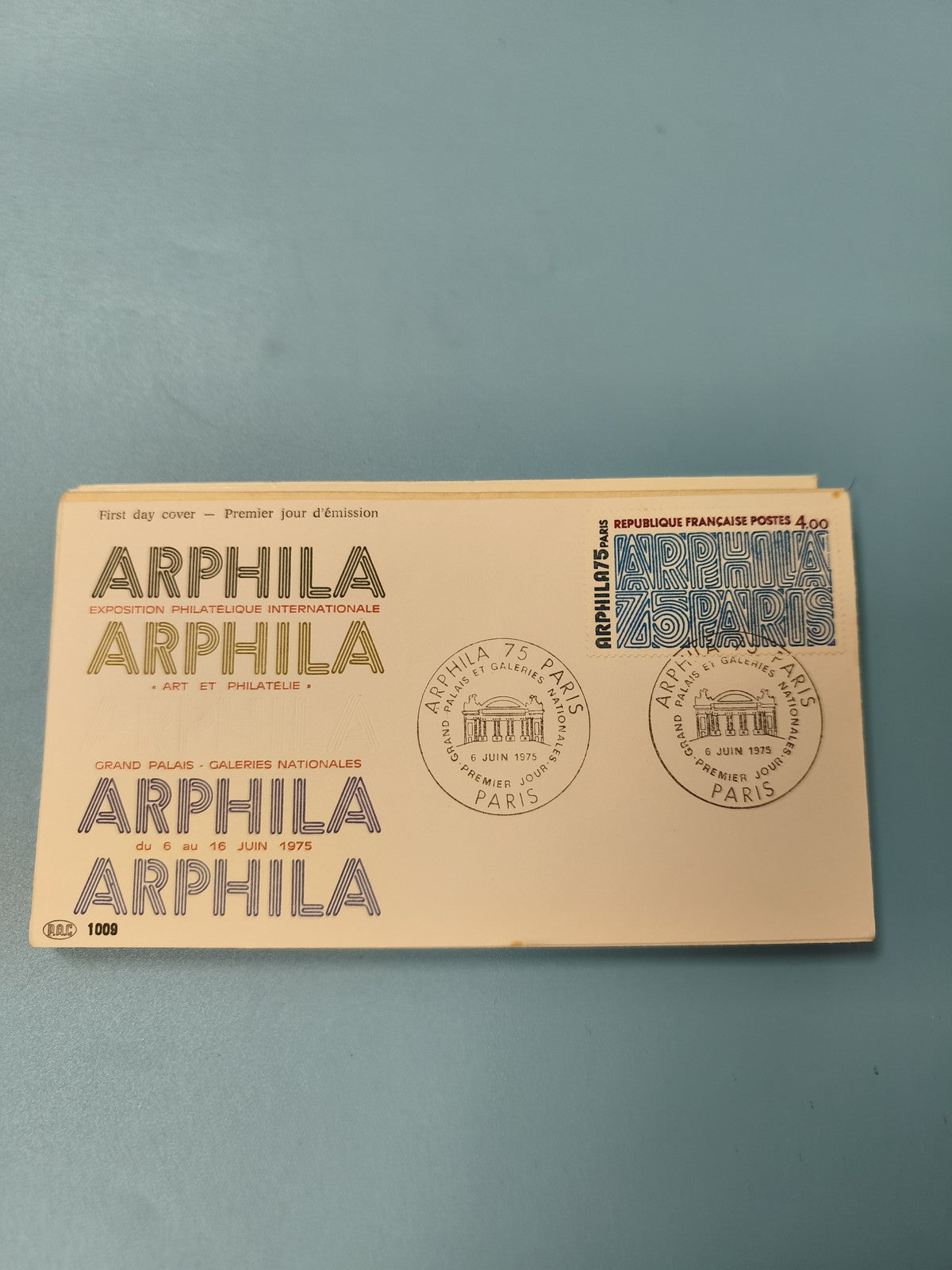 Ancienne enveloppe premier jour ARPHILA 75 Paris Grand Palais 1975 philatélie