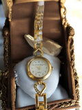 Montre femme vintage Gabrielle Vicanga dorée cœur strass quartz ancien