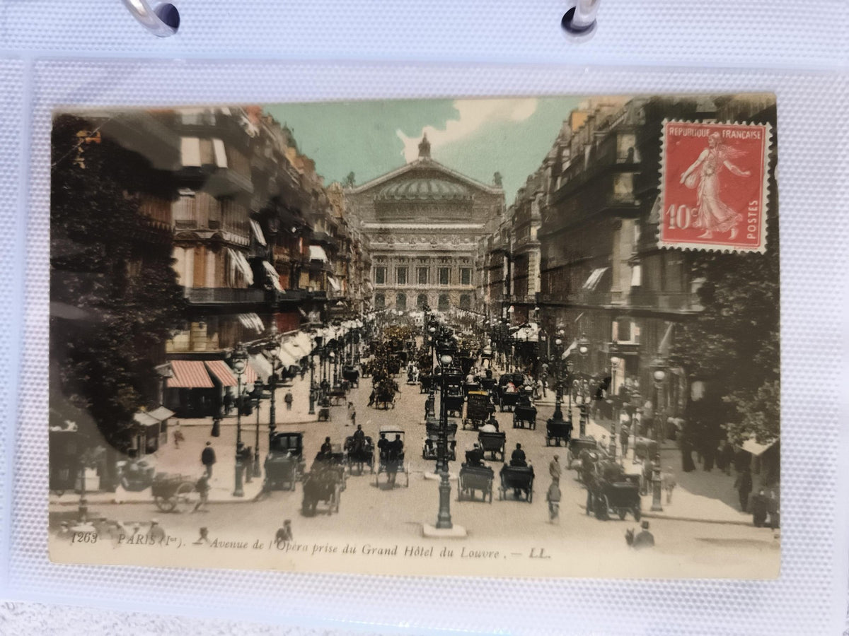 CPA Paris Avenue de l'Opéra LL timbre 40c carte postale ancienne