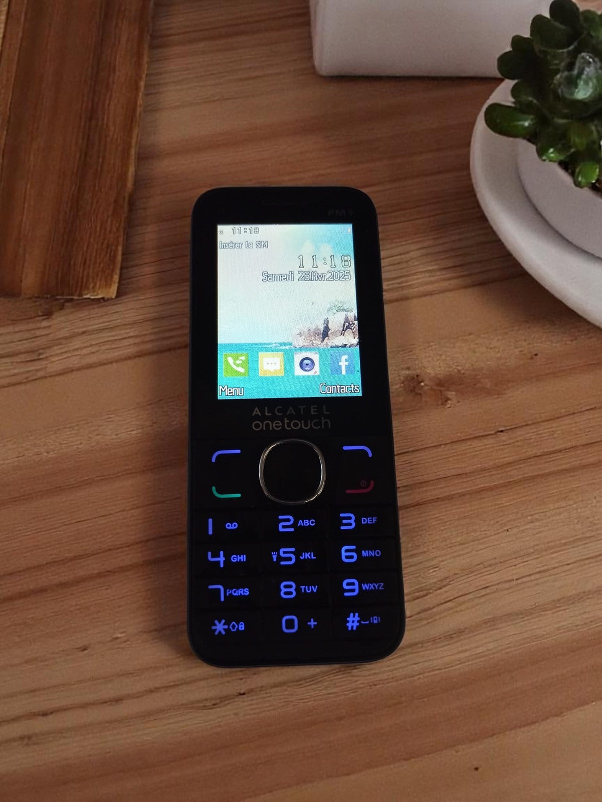 Téléphone Alcatel One Touch vintage noir original sans chargeur mobile GSM