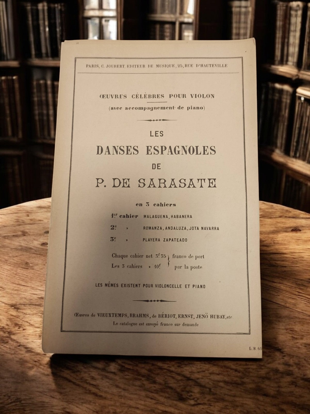 Ancien livret partitions Danses espagnoles Sarasate violon piano vintage rétro