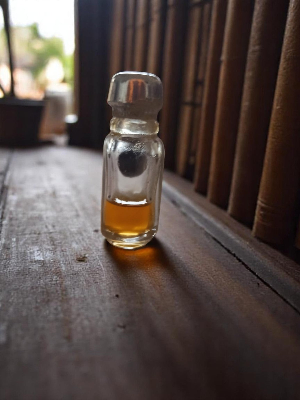 Miniature parfum vintage verre soufflé artisanal flacon ancien transparent