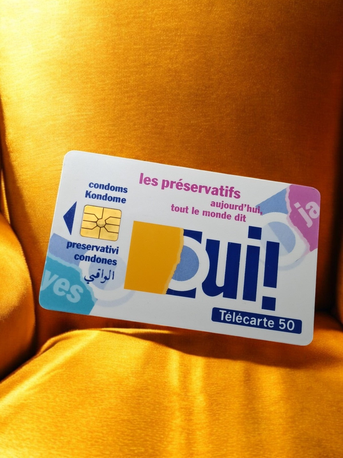 Carte téléphonique vintage Télécarte 50 Oui! préservatifs années 90