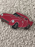 Pin's voiture vintage rouge, style sport rétro, émaillé – Auto ancienne (Ref 9)