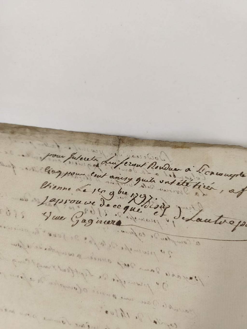 Lettre manuscrite administrative 1797, ancien bordereau XVIIIe français