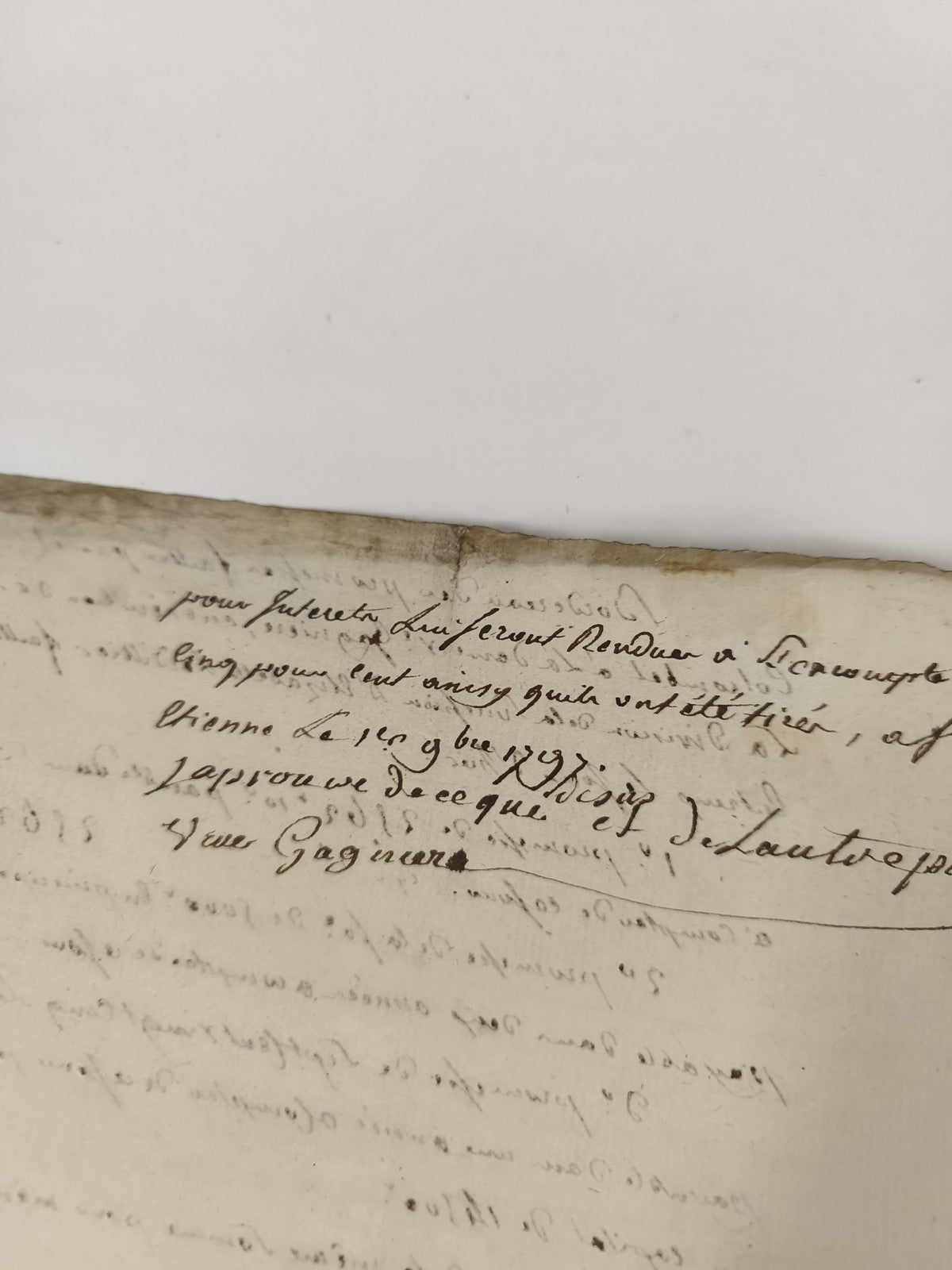 Lettre manuscrite administrative 1797, ancien bordereau XVIIIe français