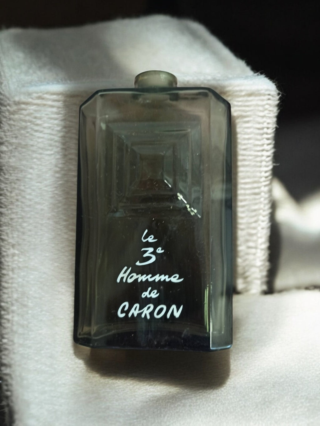 Rare flacon factice parfum ancien Le 3e Homme de Caron grand format vintage déco