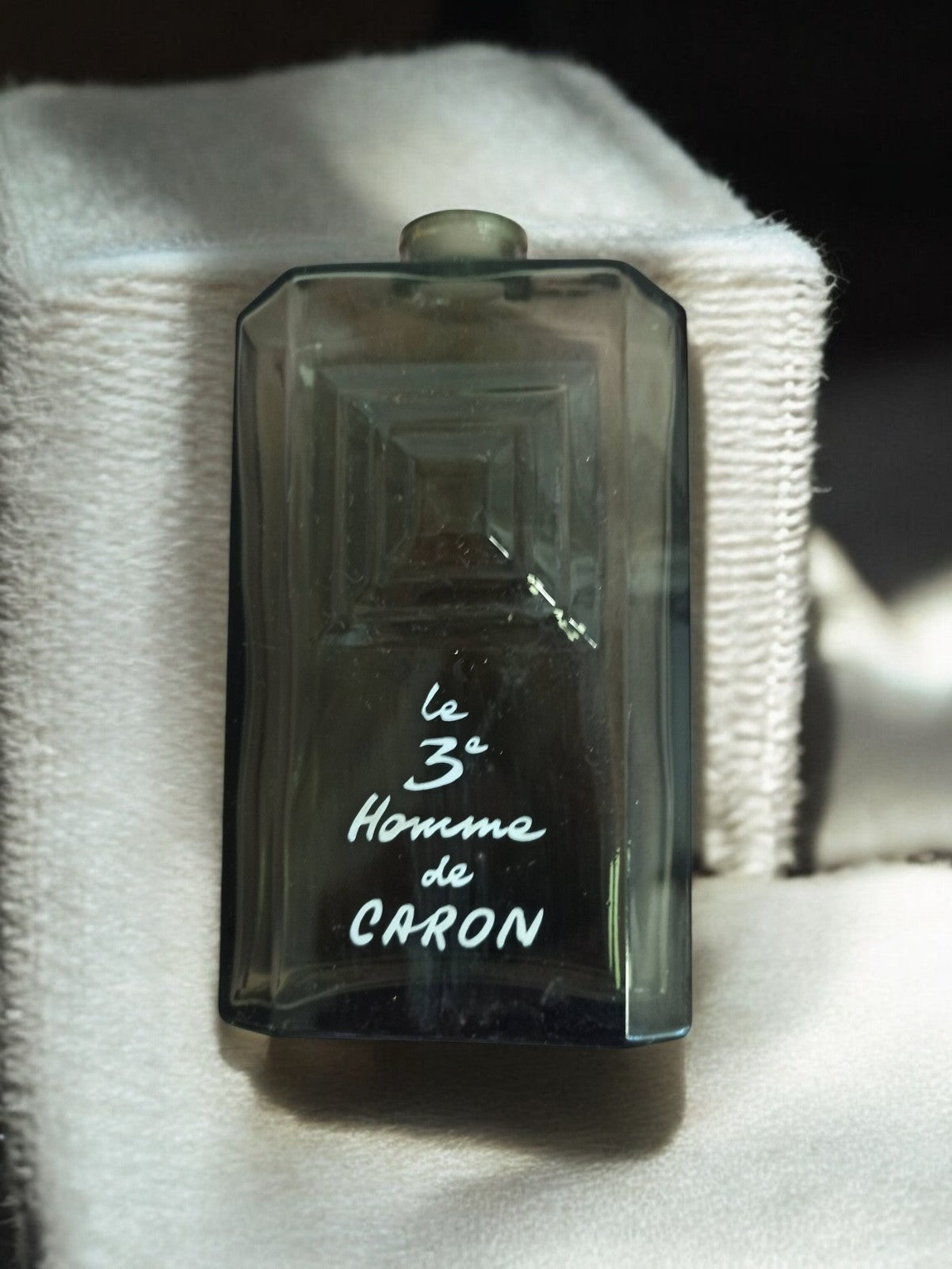 Rare flacon factice parfum ancien Le 3e Homme de Caron grand format vintage déco