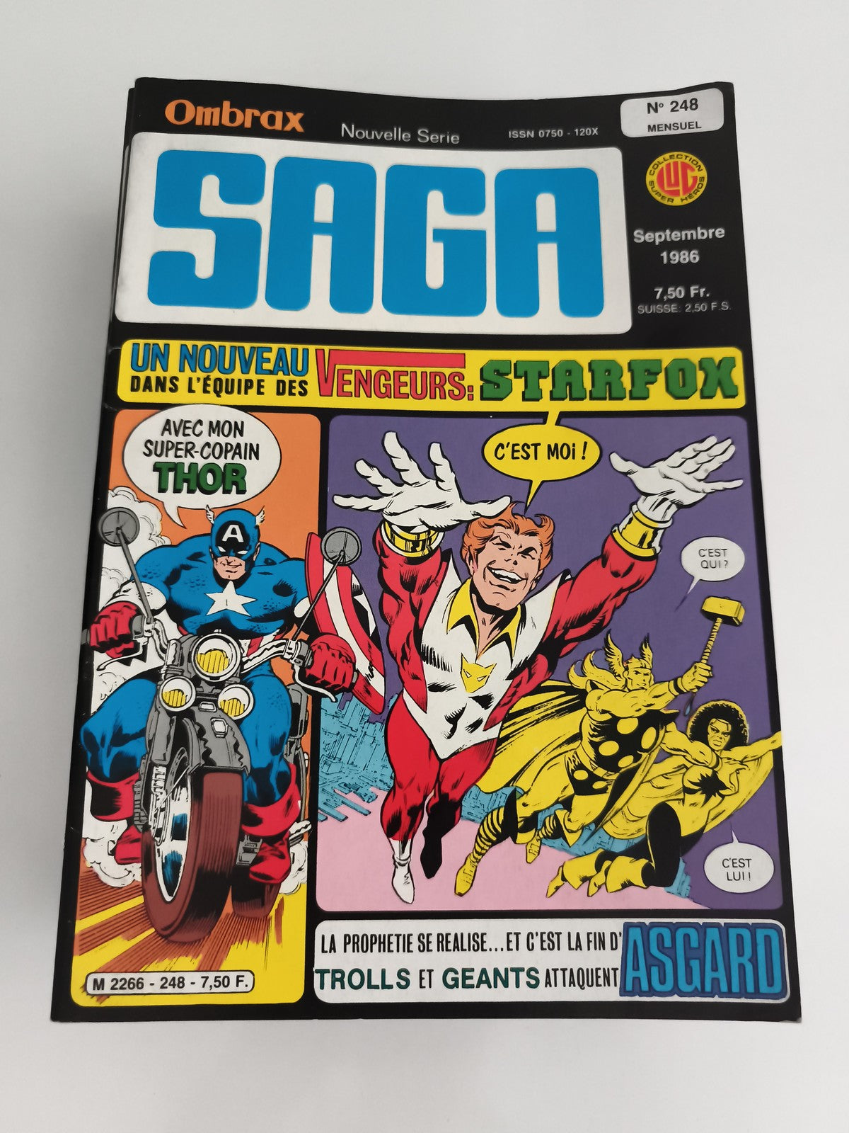 Comic Ombrax Saga n°248 1986 Vengeurs Starfox Thor Marvel ancien