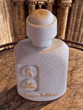 Flacon miniature vintage parfum homme Sergio Soldano blanc texturé