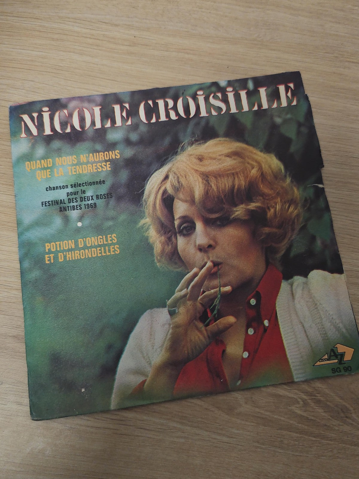 Vinyle 45T ancien Nicole Croisille vintage disque rétro chanson française collec