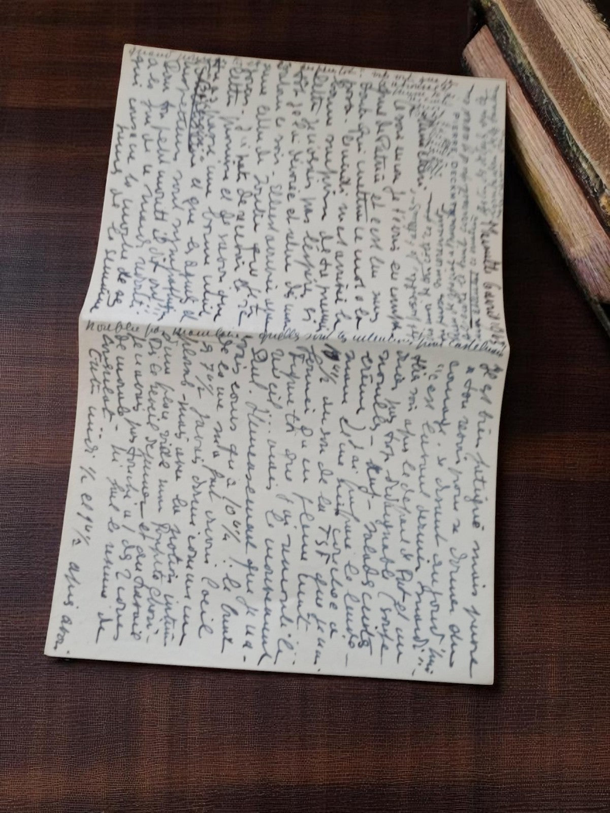 Lettre manuscrite 1939-1945 correspondance guerre écriture bleue papier ancien