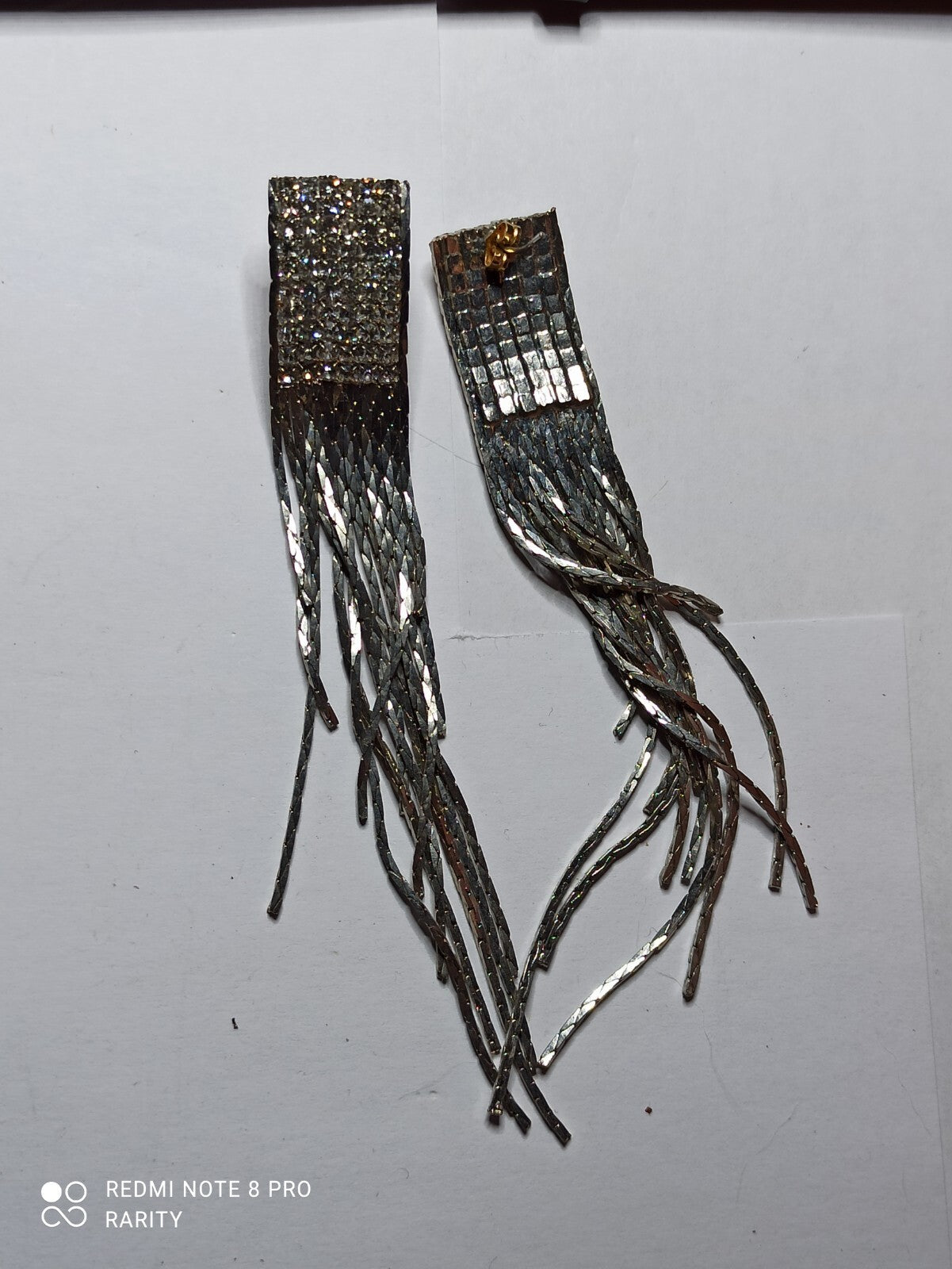 Paire de boucles d?oreilles vintage strass longues pendantes, style années 80