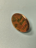 Vintage pin's ovale La Main Verte vert doré, fleuriste Aubagne collection (Ref 7