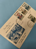 Ancienne enveloppe FDC Vietnam 1961 timbres réformes rurales cachet Saigon