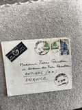 Lettre affranchie Liban timbres cèdre bâtiment Air France philatélie France