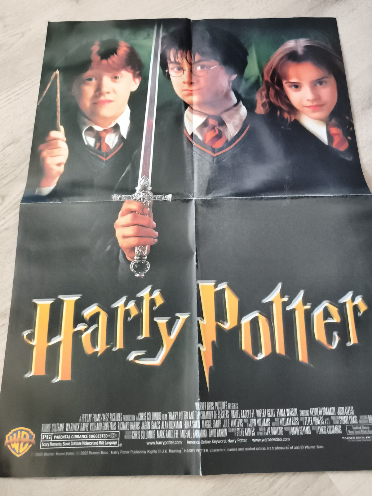Poster Harry Potter Warner Bros film 2002 affiche cinéma Ron Hermione