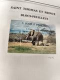 Bloc-feuillet timbre éléphant S. Tomé e Príncipe Greenpeace 1996 oblitéré