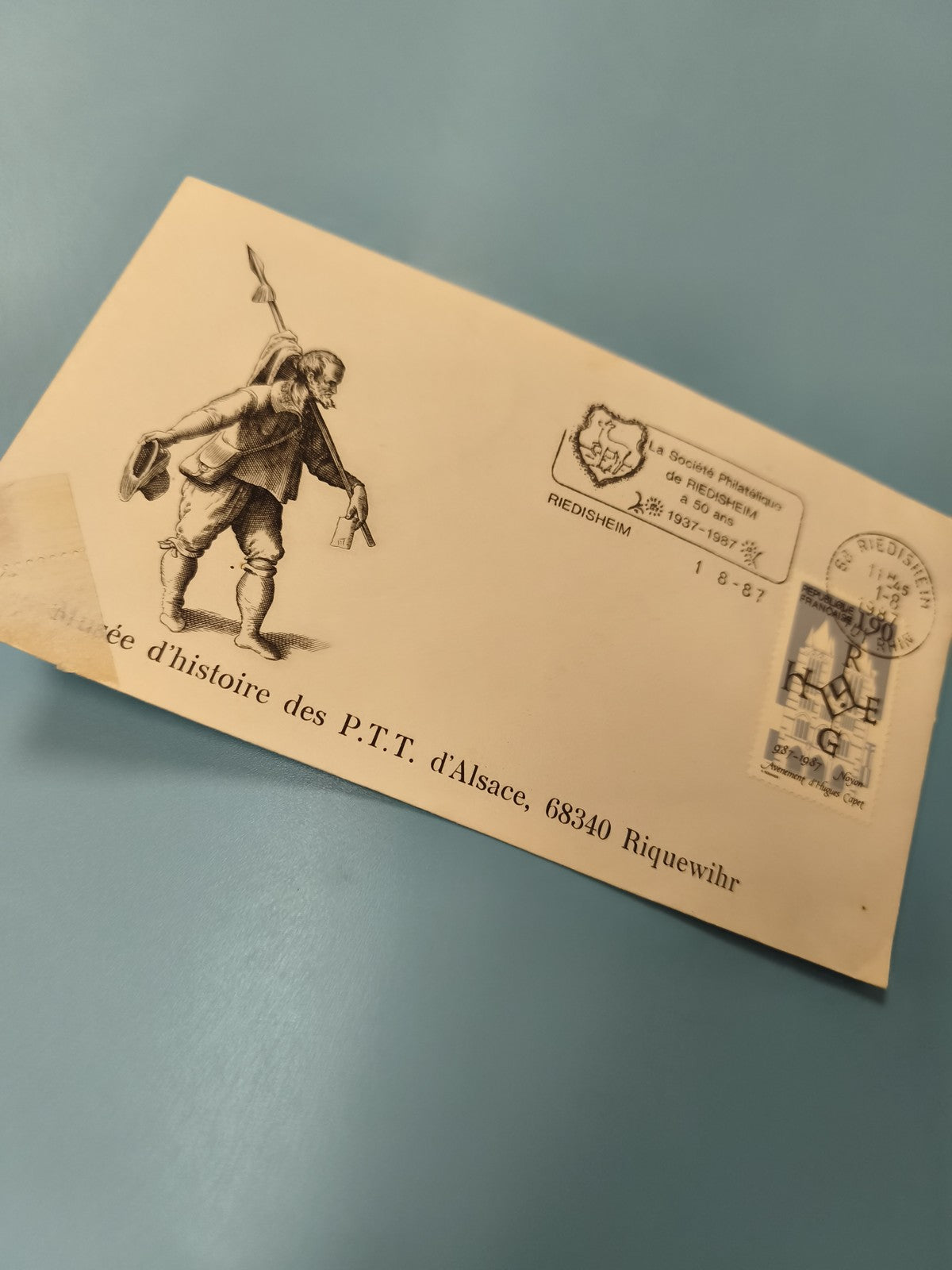 Enveloppe FDC premier jour Alsace Riquewihr illustration philatélie timbre