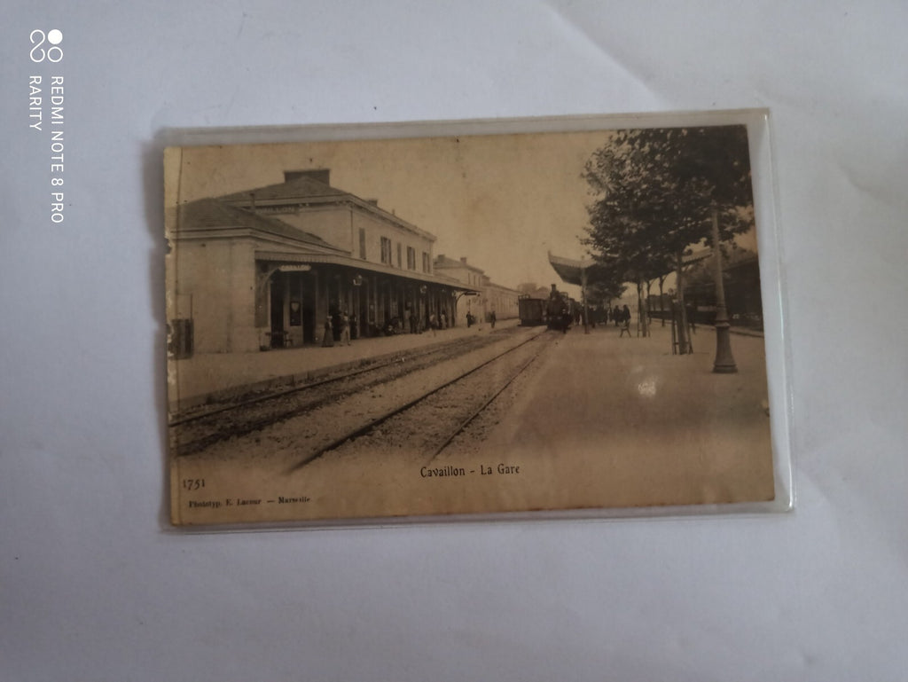 Carte postale ancienne Cavaillon Gare phototypie Lacour Marseille rare