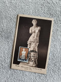 Carte postale Musée Louvre Vénus de Milo avec timbre Grèce oblitéré philatélie