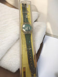 Montre homme vintage Philippe Plisson neuve, cadran bleu vert rétro, collector