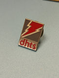 Vintage pin's dhts éclair rouge émaillé, badge ancien collection (Ref 1)