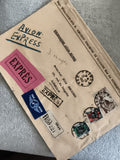 Lettre recommandée Algérie Oran 1952, affranchissement timbres, avion express