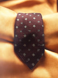 Cravate vintage King's Fashion bordeaux à motifs géométriques – Élégance rétro