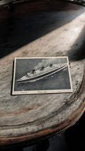Carte postale ancienne paquebot S.S. Normandie French Line noir et blanc maritim