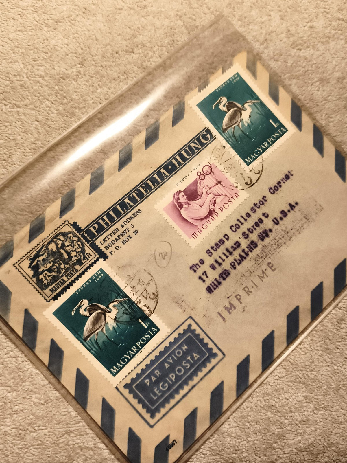 Lettre affranchie MAGYAR POSTA Hongrie oiseaux et musicienne Philatélie (Ref 8)