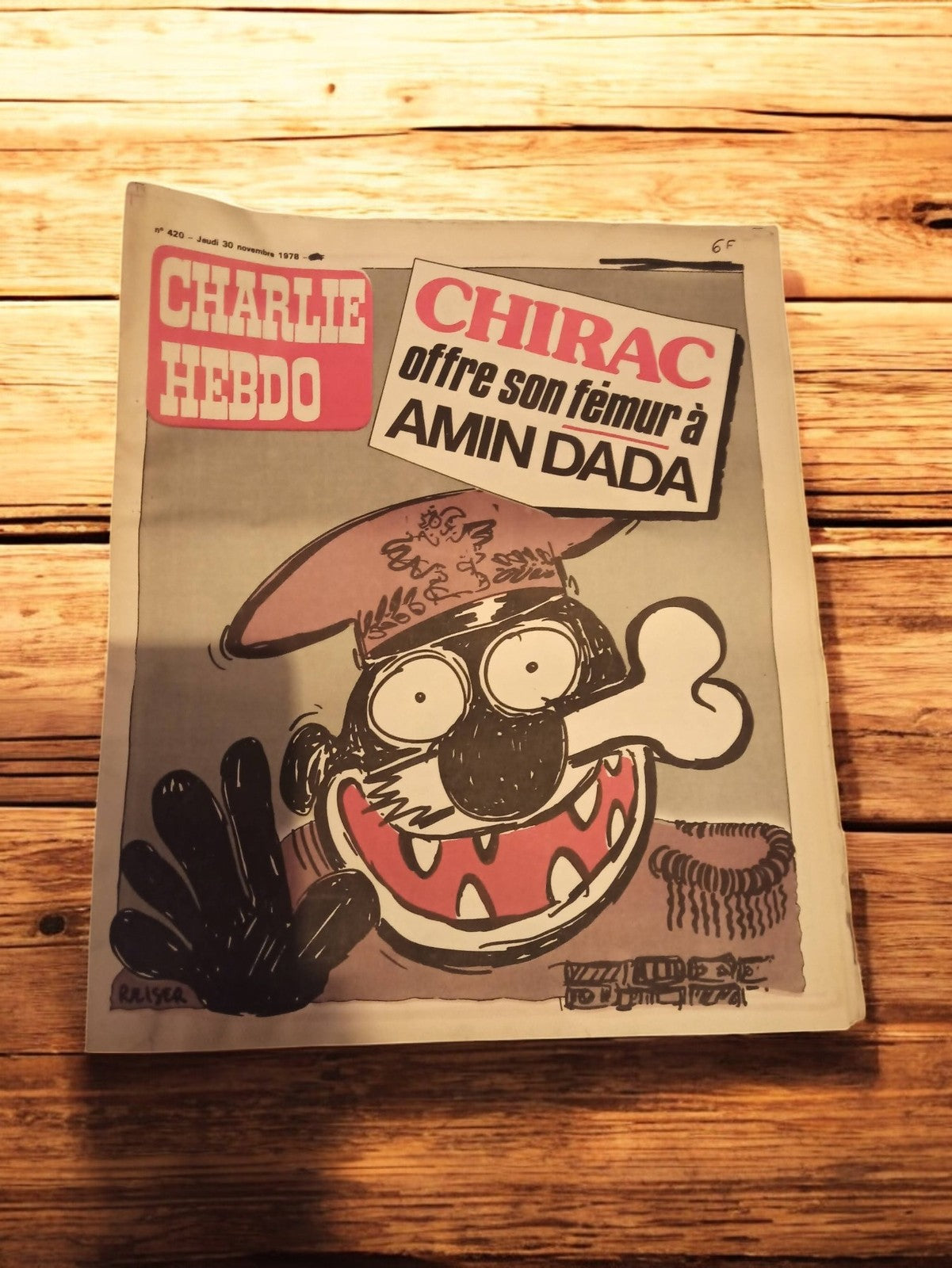 Magazine Charlie Hebdo n°420 1978 vintage satire Amin Dada Chirac Reiser